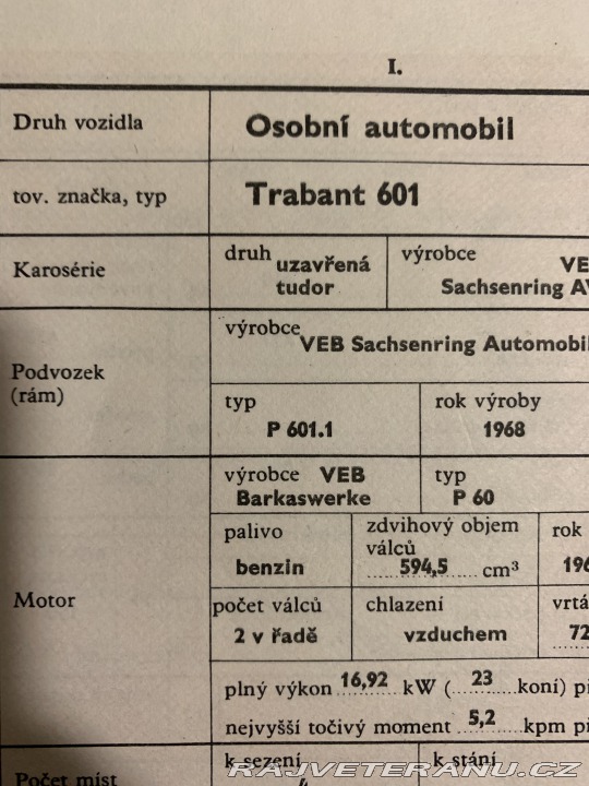 Trabant 601 P 60 1968