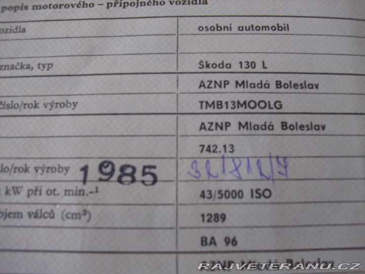 Škoda 130 1985