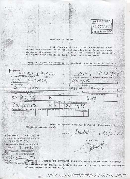 Ostatní značky Ostatní modely Unikat Delaugere Clayette 1924
