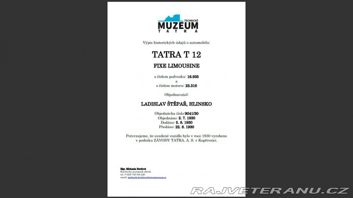 Tatra 12 Weymann 1930