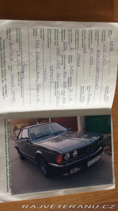 BMW 6 635CSi 1980