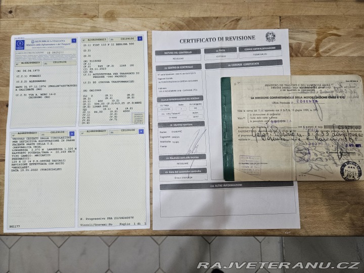 Fiat 500 Dovoz Itálie 1973
