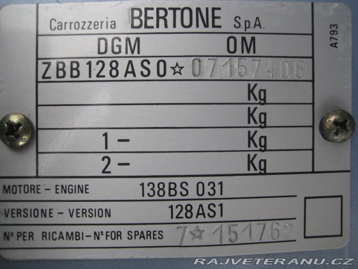 Fiat X1/9 BERTONE 1988