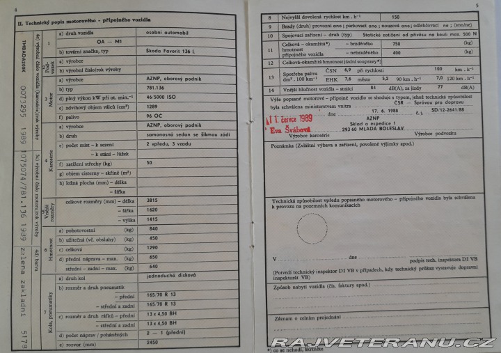 Škoda Favorit 136L 1989