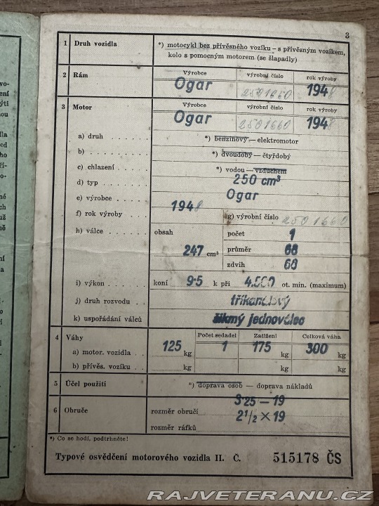 Jawa 250 Ogar typ 4 1948