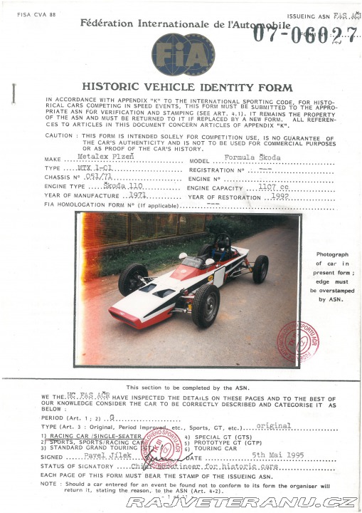 Ostatní značky Ostatní modely Formule MTX1-01 1971