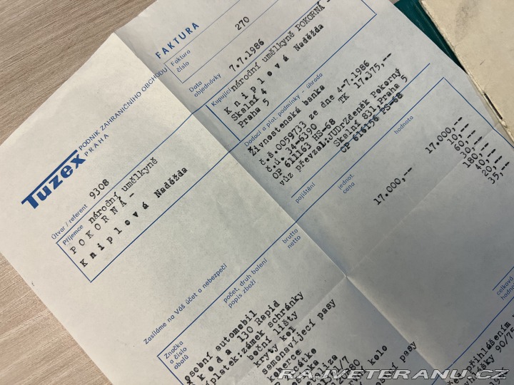 Škoda 130 RAPID TUZEX MODRÁ METAL 1986