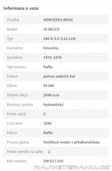 Mercedes-Benz 240 W115 240D 3.0 1974