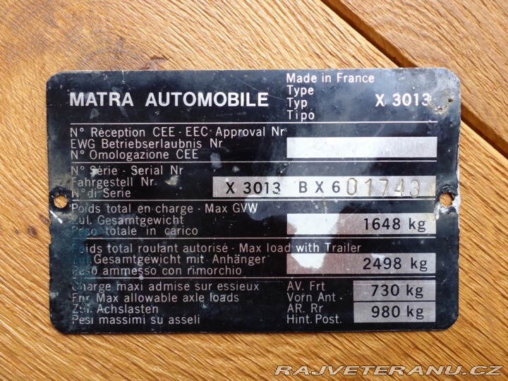 Simca Ostatní modely Talbot Rancho 1981