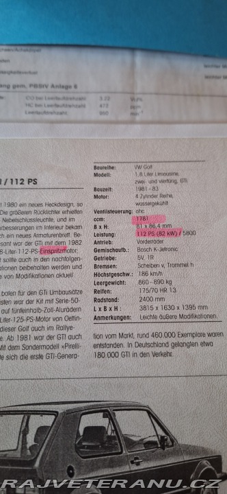 Volkswagen Golf Cabriolet 155-82kW 1982