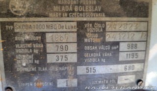 Škoda 1000 MB 1000 MBG DeLuxe 1967