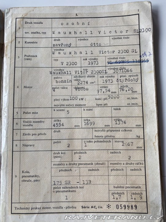 Ostatní značky Ostatní modely Wauxhall Victor SL2300 1973