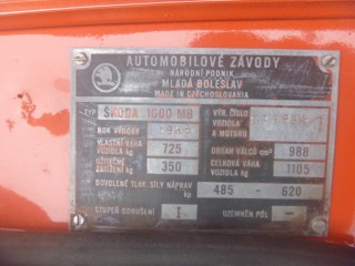 Škoda 1000 MB žábrovka 1965