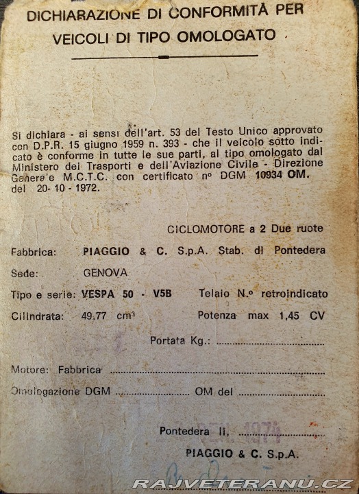 Piaggio Vespa 50 SPECIAL 1974