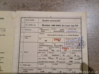 Škoda 1000 MB MBG De Luxe 1967