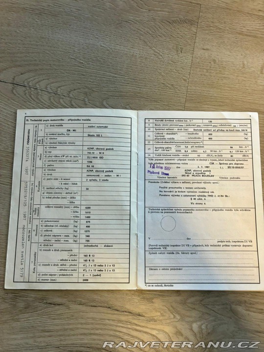 Škoda 105 105 L, 33KW, NOVÁ CENA 1987