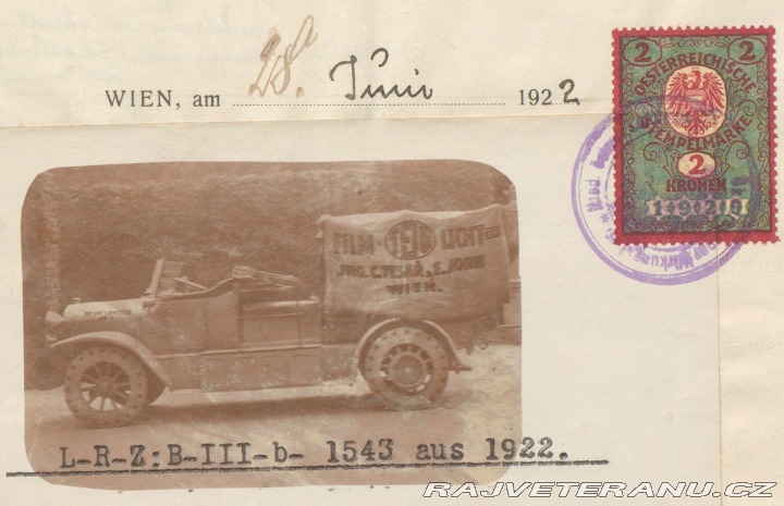 Praga Ostatní modely Typ R reflektor 1914