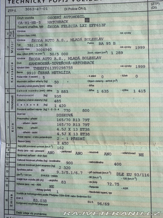 Škoda Felicia SPORT LINE 1,3 MPI klima 1999