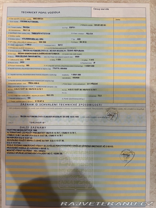 Škoda Felicia 1.6 GLX 1996