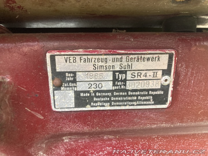 Ostatní značky Ostatní modely Simson Suhl SR4-II 1965