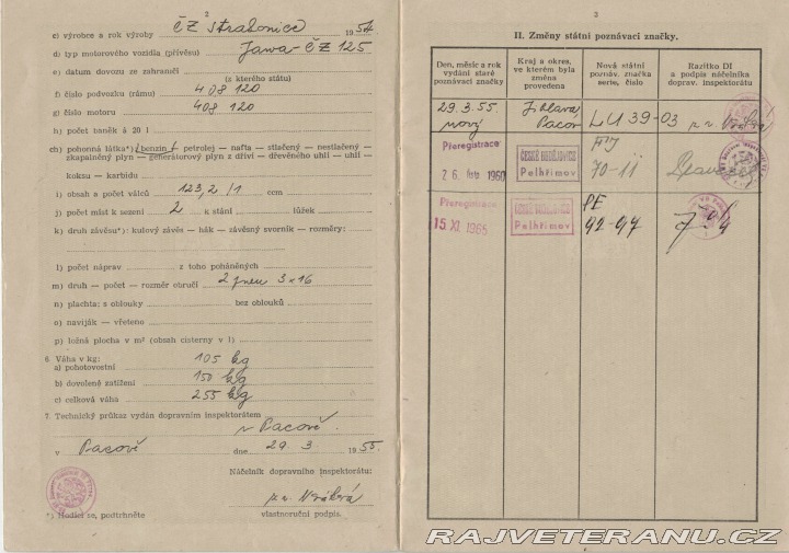 Jawa Ostatní modely 125/355 1954
