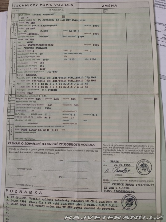 Volkswagen Scirocco 1.8 GTI 1986