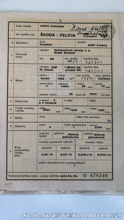 Škoda Felicia 994 1959