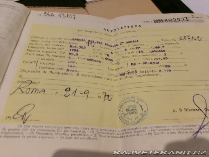 Lancia Fulvia berlina 1972