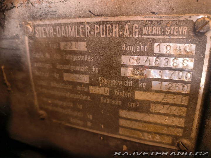 Ostatní značky Ostatní modely STEYR 220 1940