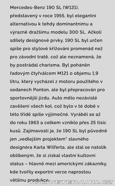 Mercedes-Benz SL 190 sl 1960