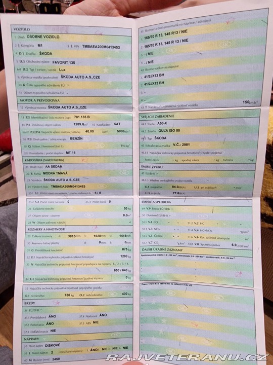 Škoda Favorit 135 LUX 1991