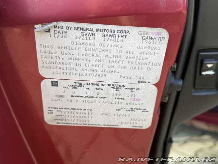 Chevrolet Corvette C4 Targa 1988