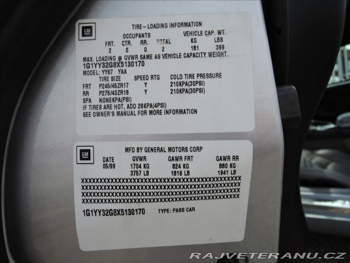 Chevrolet Corvette 5,7 V8 Aut.1.maj.ČR  C5 1999