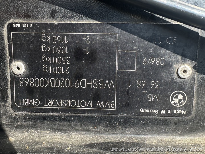 BMW M5 M5 sedan  3.6i  švýcar 1989