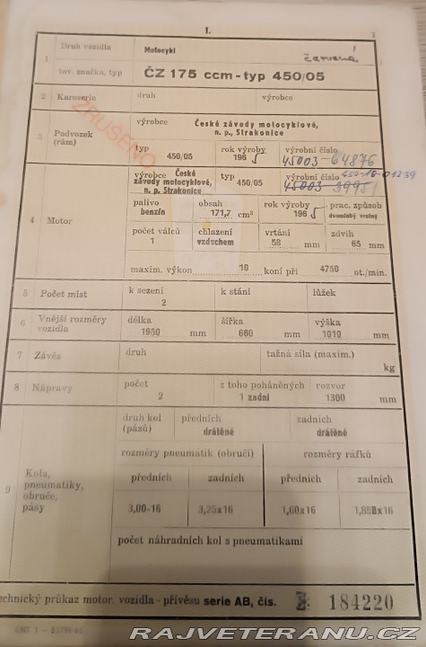 ČZ 175 450/05 Deluxe 1965