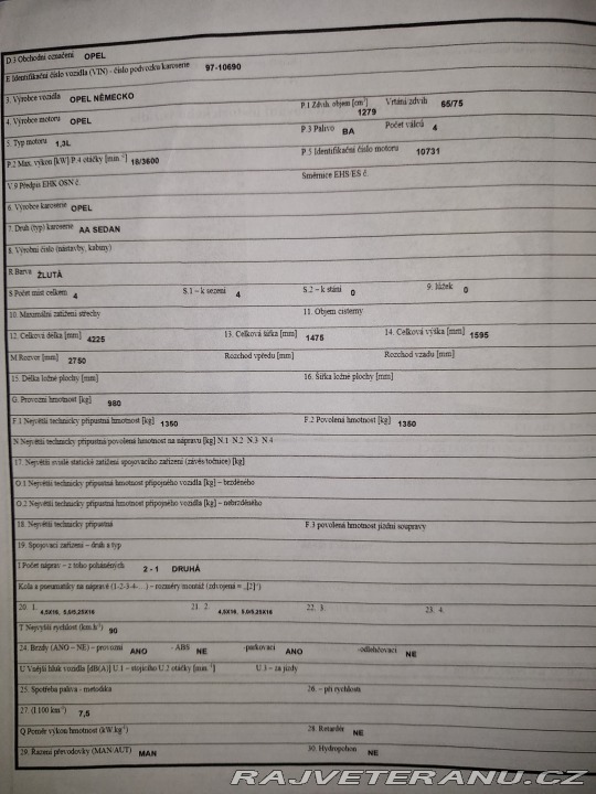 Opel Ostatní modely Opel 1,3 1934