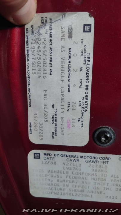 Pontiac Firebird TRANS AM 5,7 V8 GTA 1989