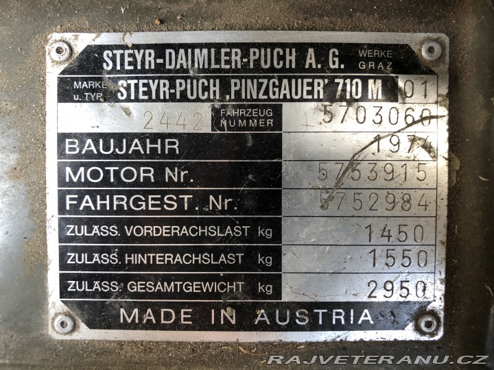 Ostatní značky Ostatní modely Steyr-Puch Pinzgauer 710M 1974