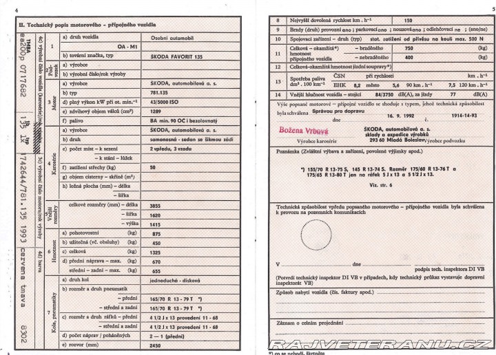 Škoda Favorit 135LX 1993
