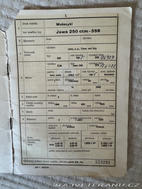 Jawa 250 250/559 panelka 1965