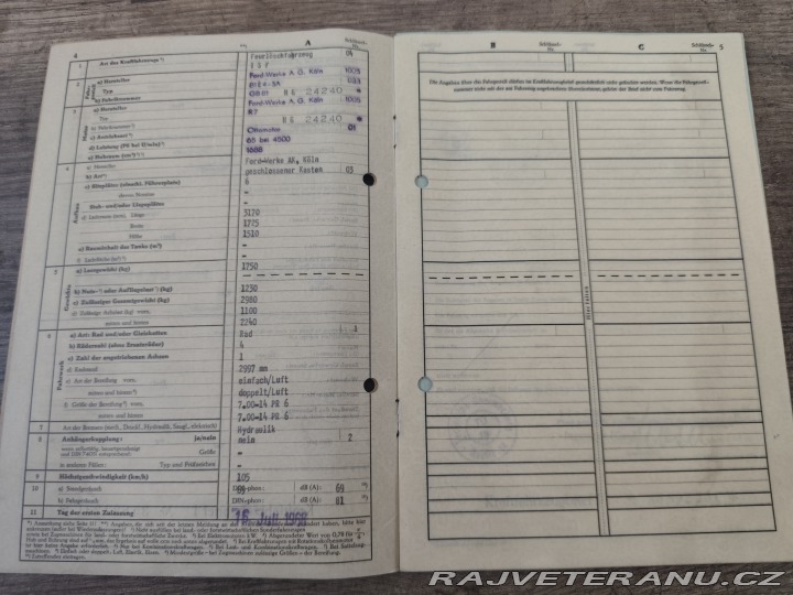 Ford Transit MK1  1.7 benzín V4 1968