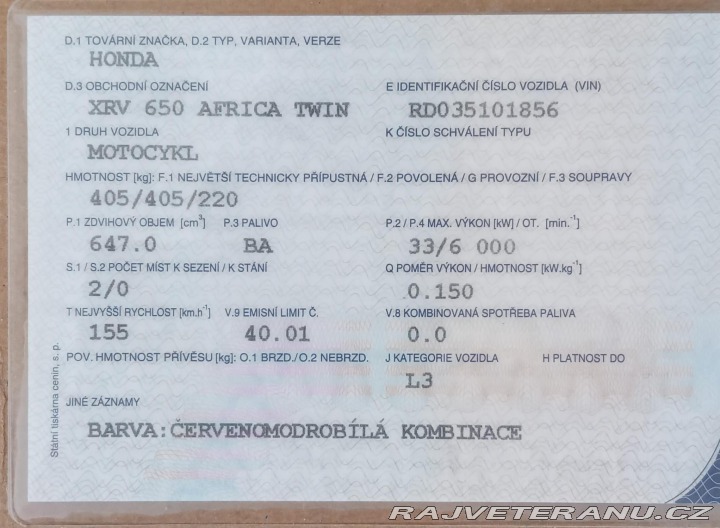 Honda XRV Africa Twin 1989
