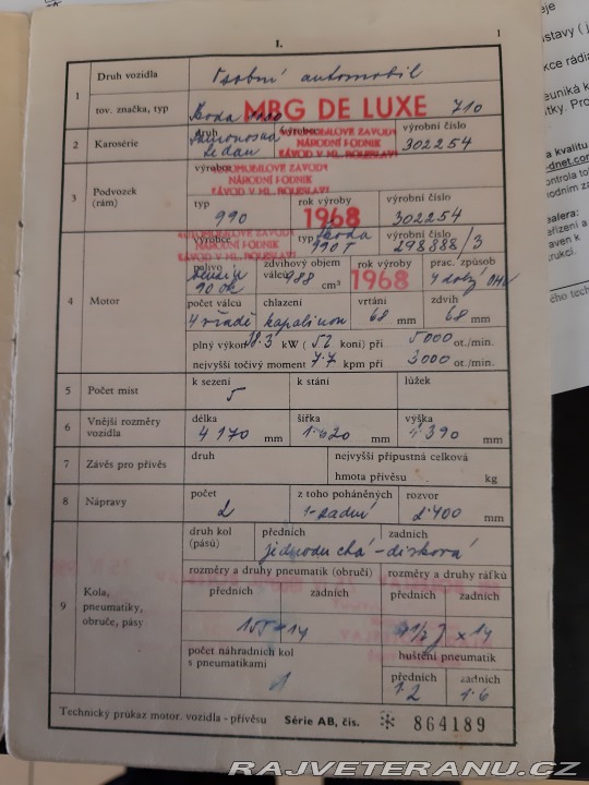 Škoda 1000 MB MBG 1968