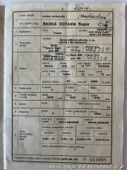Škoda Octavia Super 1200 provedení 993 1960