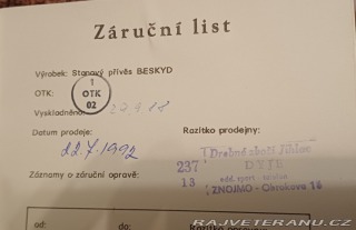 Ostatní značky Ostatní modely Stanový vozík 1988